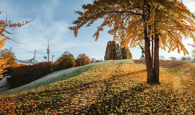 Parque em Munique no Outono