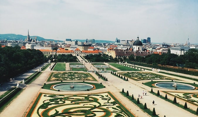 Jardins do Palácio em Viena