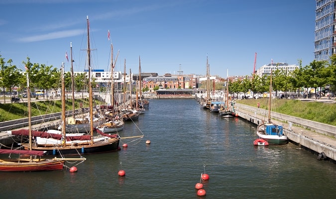 Foto da área do Porto em Kiel