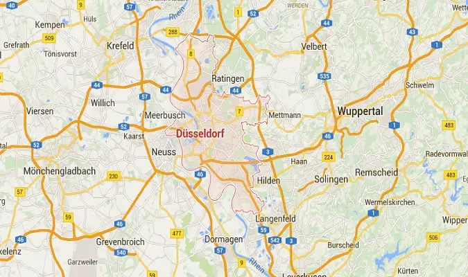 Mapa Düsseldorf