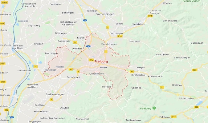 Mapa Freiburg Atrações