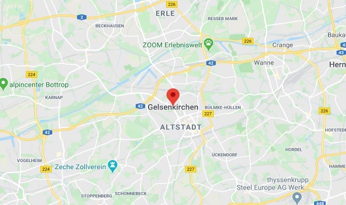 Mapa Gelsenkirchen Atrações
