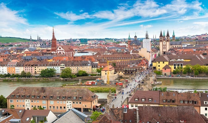Charmosa cidade de Würzburg na Alemanha